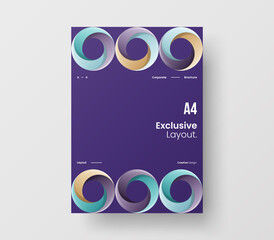 Abstract corporate identity report cover. Geometric circle vector business presentation design layout. Amazing company illustration brochure template.