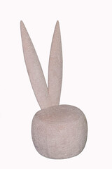 Pink ottoman with rabbit ears instead of the back. Interior element