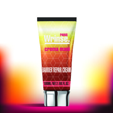 Hand  Cream, Cosmetics TubeMockup, Cosmetics , Cosmetics Packaging Design Template, Hand Cream Tube Luxury High End Cosmetics Design