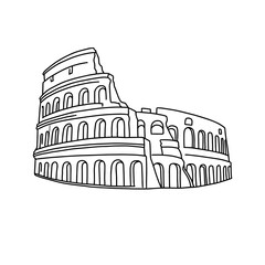 linear art Colosseum in Rome