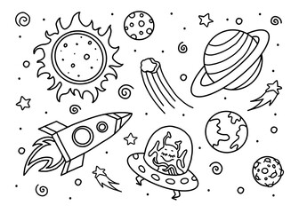 space line art doodle