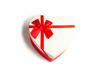 heart shaped gift box  on white background