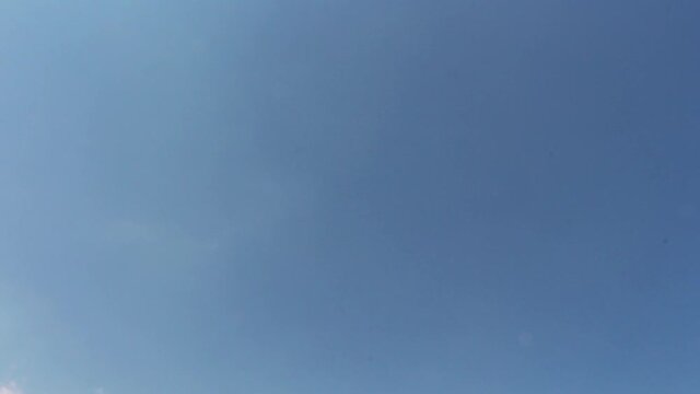 Footage of pigeons flying with blue sky background in Eminonu square in Istanbul.
