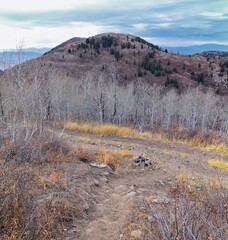 Provo Peak mountain views looking up to the top from Rock Canyon by Slide Canyon, Slate Canyon,...