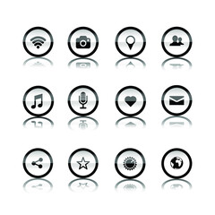 Vector image. Buttons with different icons.