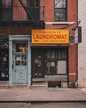 Cornelia Street Laundromat, in the West Village, Manhattan, New York City