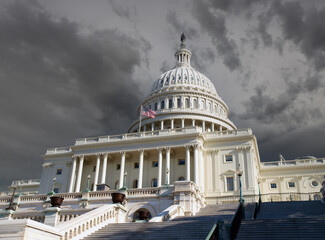 Thunderstorm above the United States Capitol building in Washington DC.