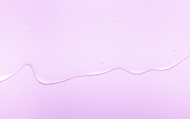 Cream gel purple transparent cosmetic sample texture with bubbles background