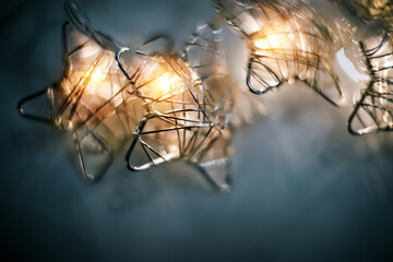 Christmas luminous garland in the shape of stars