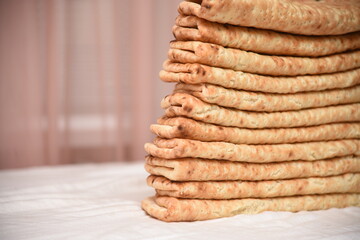 Stack of fresh bread