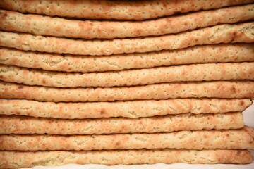 Stack of fresh bread