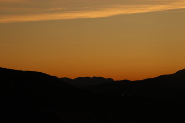 Sunset over the mountains