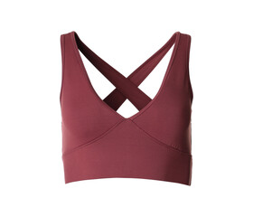 Pale red women's top isolated on white. Sports clothing