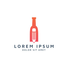 bar and pencil negative space logo design