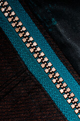 zipper on the jacket close-up