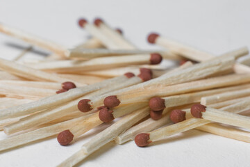 matches close-up on white background