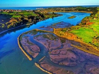 aerial view of lake