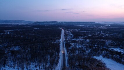 Beautiful road to the countryside