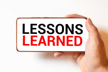 Lessons learned. The inscription of the text message on the smartphone screen.