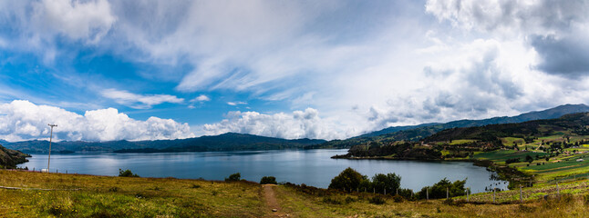 Fototapeta na wymiar Laguna de Tota, Boyacá Colombia panoramic