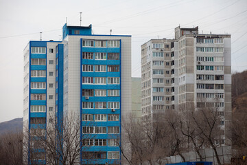 Autumn, 2013 - Vladivostok, Primorsky region - High-rise residential buildings. Multi-colored...