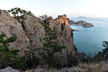 한국의 아름다운 섬 전라북도 선유도의 풍경과 석양