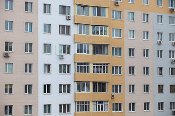 Autumn, 2013 - Vladivostok, Primorsky region - High-rise residential buildings. Multi-colored...