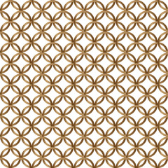 Gold geometric circle seamless pattern on white background