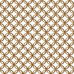 Gold geometric circle seamless pattern on white background