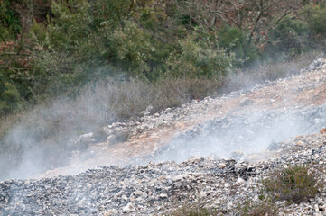 Fumaroles at Monterotondo marittimo, Italy.