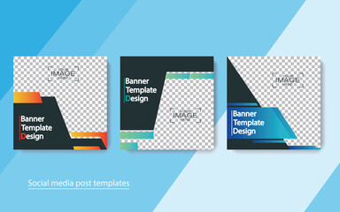 set banner social media post design,vector illustrations.