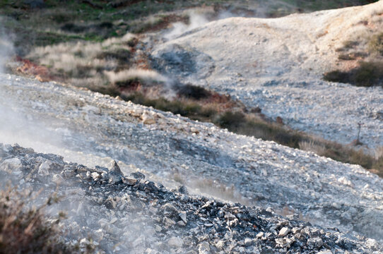 Fumaroles at Monterotondo marittimo, Italy.