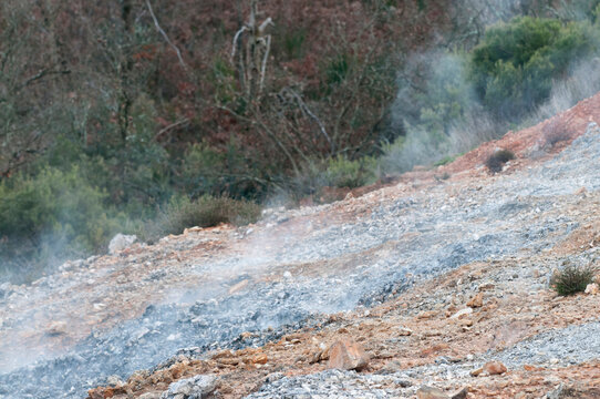Fumaroles at Monterotondo marittimo, Italy.