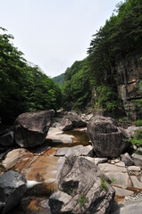 대한민국의 아름다운 무릉계곡 경관과 폭포