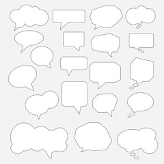 Speech bubble ICONS vector illustration. 吹き出しアイコン、吹き出しイラスト、シンプル