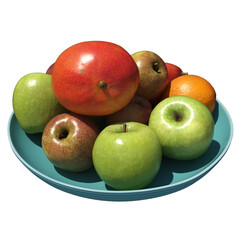 Fruits 3d illustration isolated on the white background