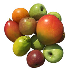 Fruits 3d illustration isolated on the white background