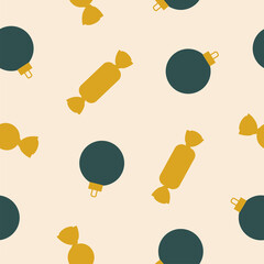 Christmas toy and candy. New Year and Christmas