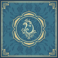 Ganesha, wedding card, royal Rajasthan, India	