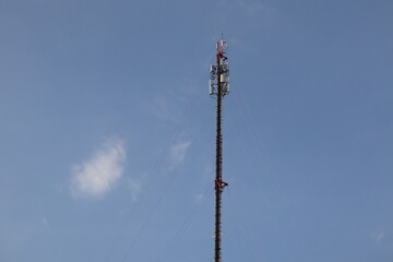 telecommunication tower with antennas