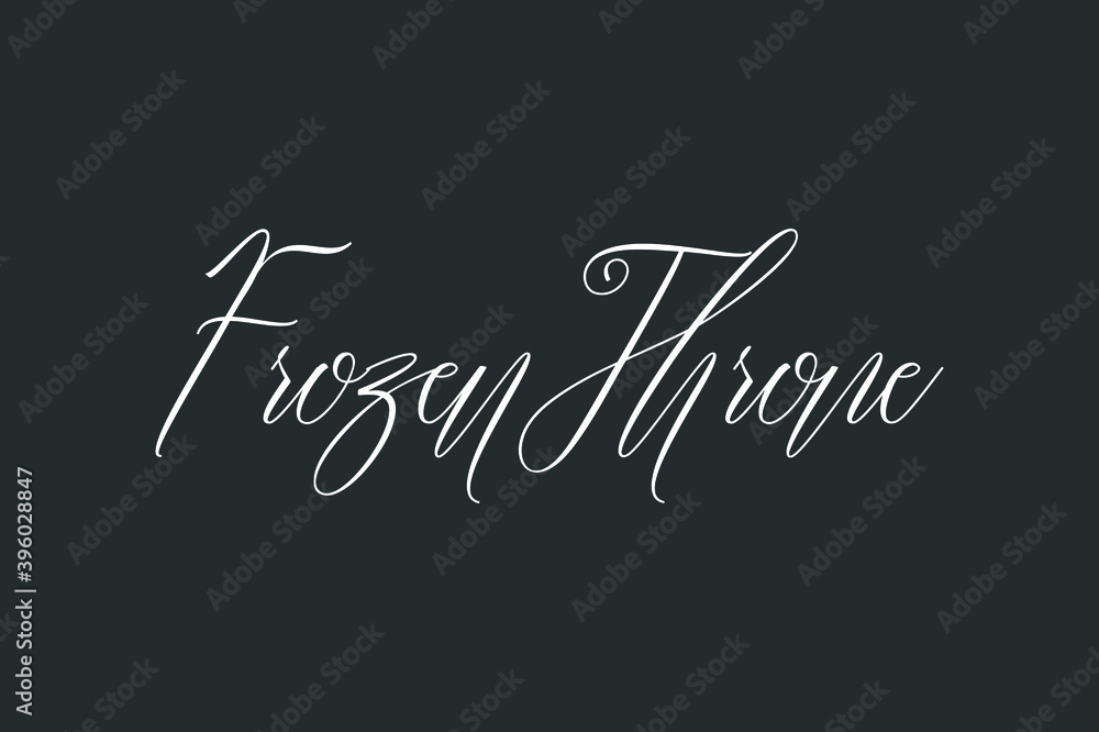 Fototapete frozen throne cursive typography text on dork gray background