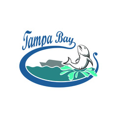 Tanpa bay fishing illustration vector
