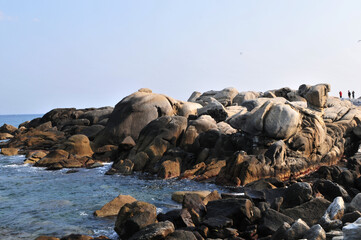 Landscape of a fishing village in Donghae, Korea