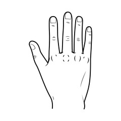 open hand icon, sketch style