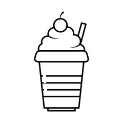 milkshake drink icon, line style