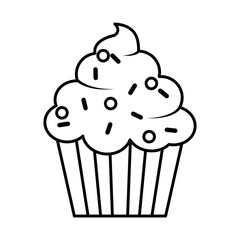 sweet cupcake icon, line style