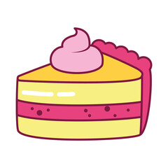 sweet piece of cake icon, line and fill style