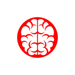 Brain icon logo design template