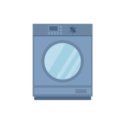 Vector washing machine isolated on white background. illustration of a metal washing machine in a flat style.