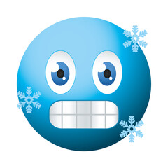 cold emoji face icon, colorful design